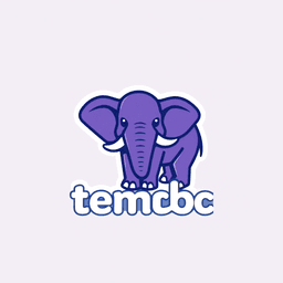 tembo logo with purple elephant mascot, minimal design